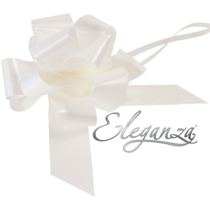 Eleganza Poly Pull Bows 50mm X 20pcs White No.01