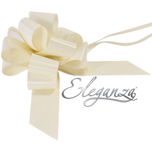Eleganza Poly Pull Bows 50mm X 20pcs Ivory No.61