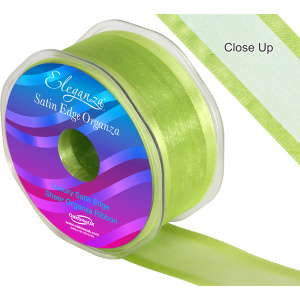 Eleganza Satin Edge Organza 38mm X 25m Apple Green No.63