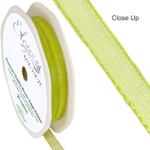 Eleganza Woven Edge Ribbon 6mm X 20m Pistachio No.27