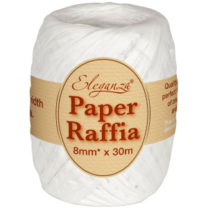 Eleganza Paper Raffia 8mm X 30m No.01 White