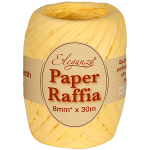 Eleganza Paper Raffia 8mm X 30m No.10 Pale Yellow