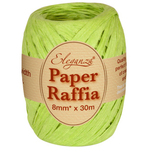 Eleganza Paper Raffia 8mm X 30m No.14 Lime Green