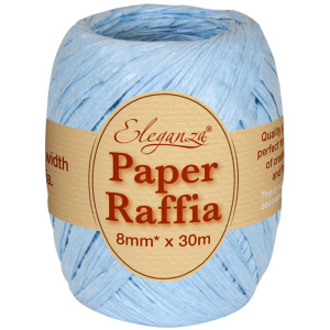 Eleganza Paper Raffia 8mm X 30m No.25 Lt. Blue