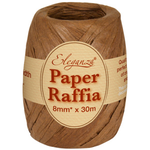 Eleganza Paper Raffia 8mm X 30m No.58 Chocolate