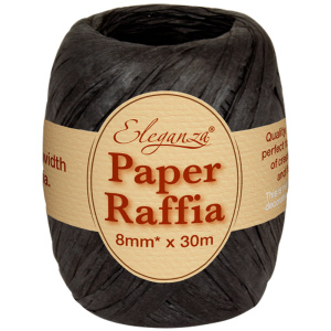 Eleganza Paper Raffia 8mm X 30m No.20 Black