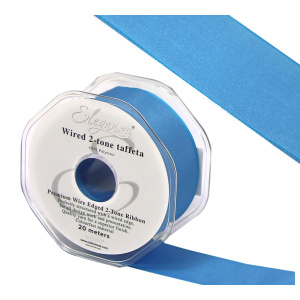 Eleganza Wired Edge Premium Taffeta Ice Blue 25mm X 20m No.98