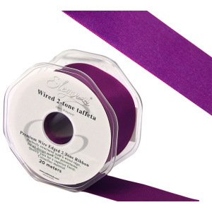 Eleganza Wired Edge Premium Taffeta Electric Purple 25mm X 20m No.71