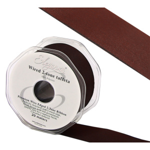 Eleganza Wired Edge Premium Taffeta Claret 25mm X 20m No.31