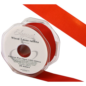 Eleganza Wired Edge Premium Taffeta Burnt Orange 38mm X 20m No.06