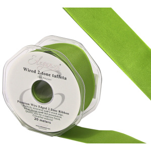 Eleganza Wired Edge Premium Taffeta Spring Green 38mm X 20m No.96