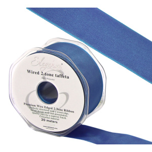Eleganza Wired Edge Premium Taffeta Pacific Blue 38mm X 20m No.99