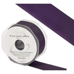 Eleganza Wired Edge Premium Taffeta Grape 38mm X 20m No.46
