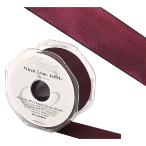 Eleganza Wired Edge Premium Taffeta Wine 38mm X 20m No.47