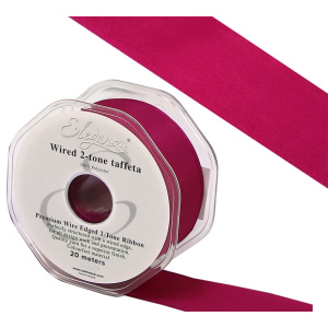Eleganza Wired Edge Premium Taffeta Magenta 38mm X 20m No.90
