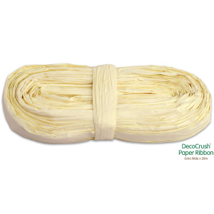 Paper Crush Design Ribbon Fsc Quality Extra Wide X 20m No.61 Ivory