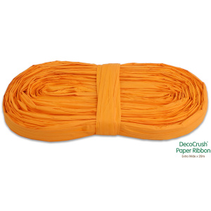 Paper Crush Design Ribbon Fsc Quality Extra Wide X 20m No.04 Orange
