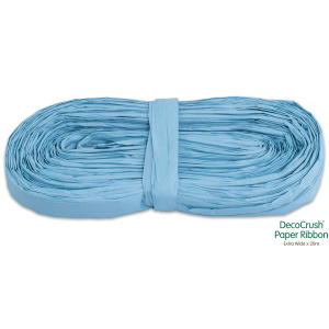 Paper Crush Design Ribbon Fsc Quality Extra Wide X 20m No.25 Lt. Blue