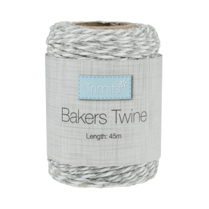 Bakers Twine: 45m X 2mm: Grey And White: 8 Pieces