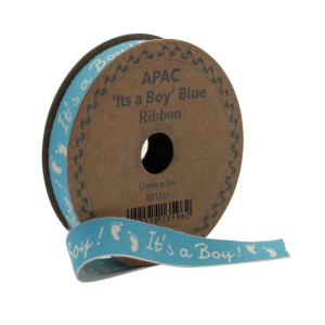 Its A Boy Blue Ribbon (15mm X 5m)