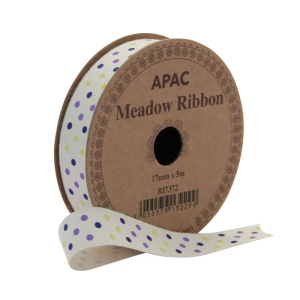 Meadow Ribbon Red, Lilac & Navy (17mmx 5m)