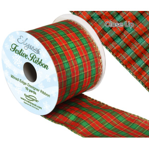 Eleganza Tartan Wired Edge Pattern No. 271 10yds X 63mm