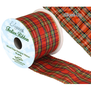 Eleganza Tartan Wired Edge Pattern No. 272 10yds X 63mm