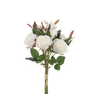 Rose X 6 Bouquet White 36cm