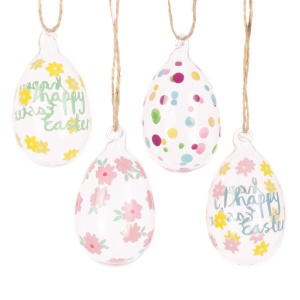 Glass Easter Egg Ass 8cm