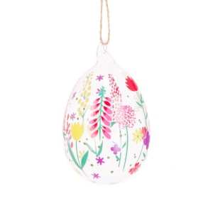 Glass Egg Wild Flowers 12xm