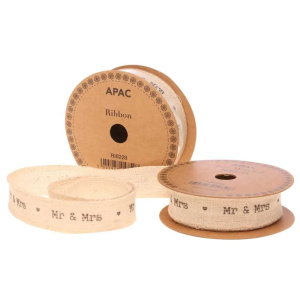 Natural Just Married Ribbon (25mm X 5yds)