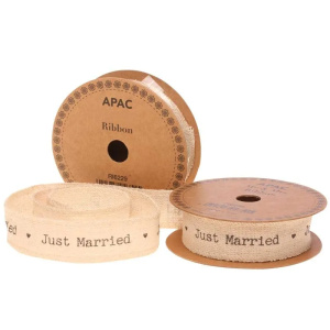 Natural Ribbon Mr And Mrs Ribbon (25mm X 5yds)