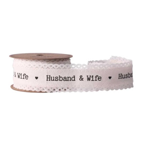 Husband & Wife Linen Ribbon 40mm X 5yds
